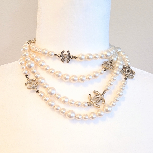 🚫SOLD🚫 CHANEL Rare Extra Long Double White Pearl - Picture 10 of 11